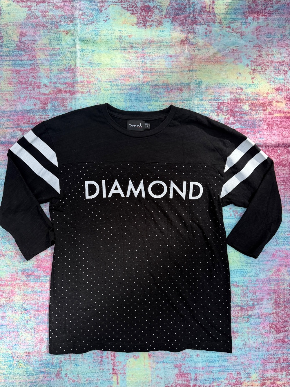 Diamond Supply Co. Black Long Sleeve Graphic Tee with White Accents